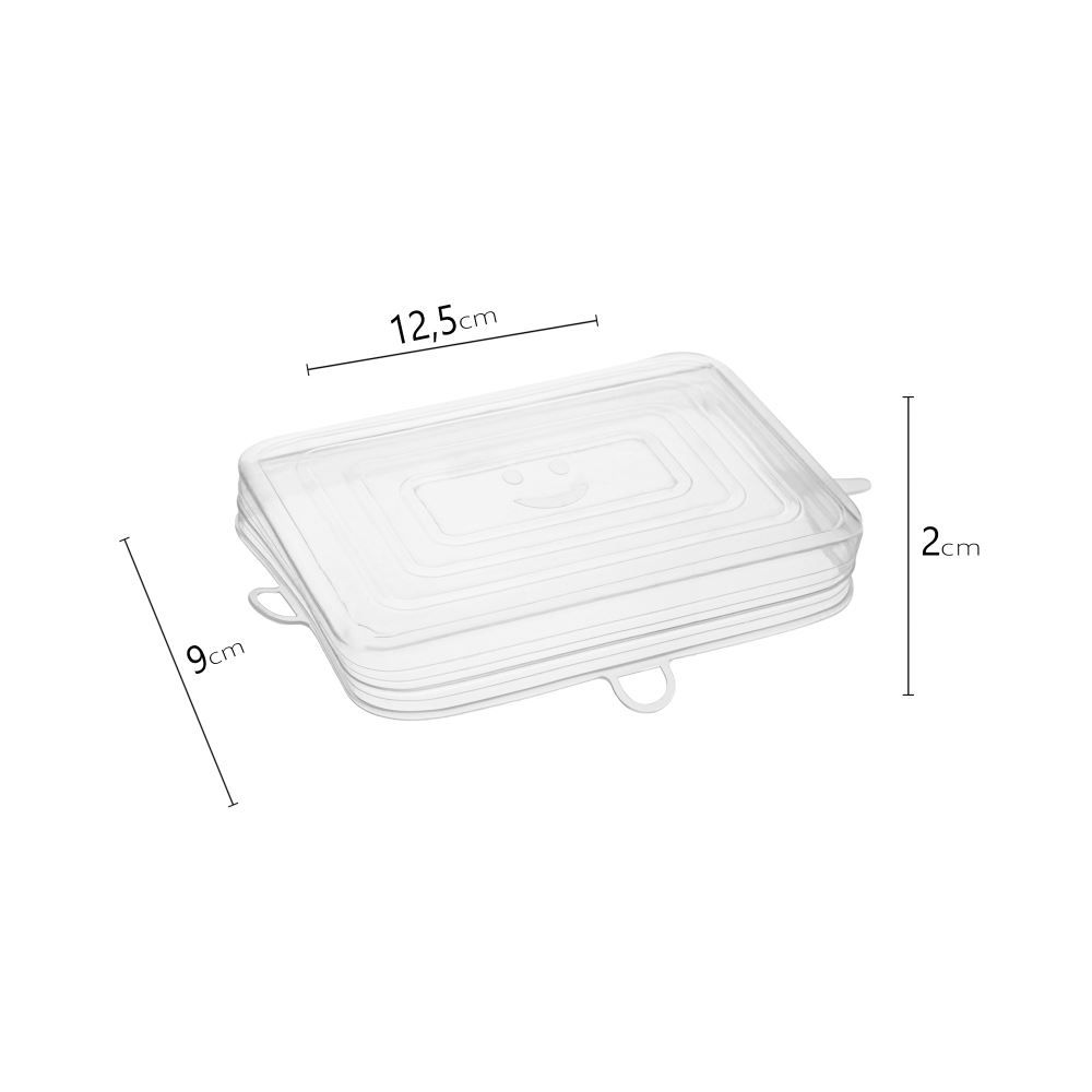 Conjunto Tampas Quadradas Flexíveis Lyor - 6 Peças