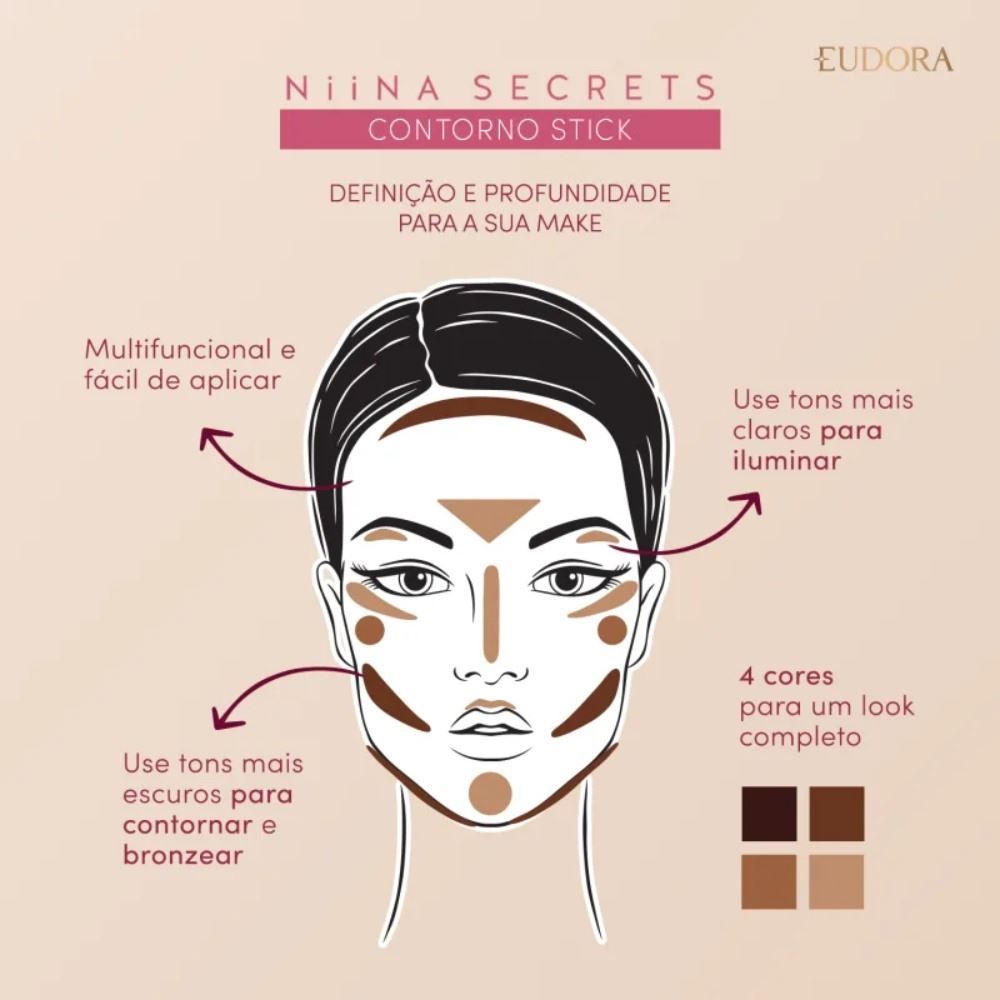 Contorno Stick Nina Secrets Eudora - Cor 2