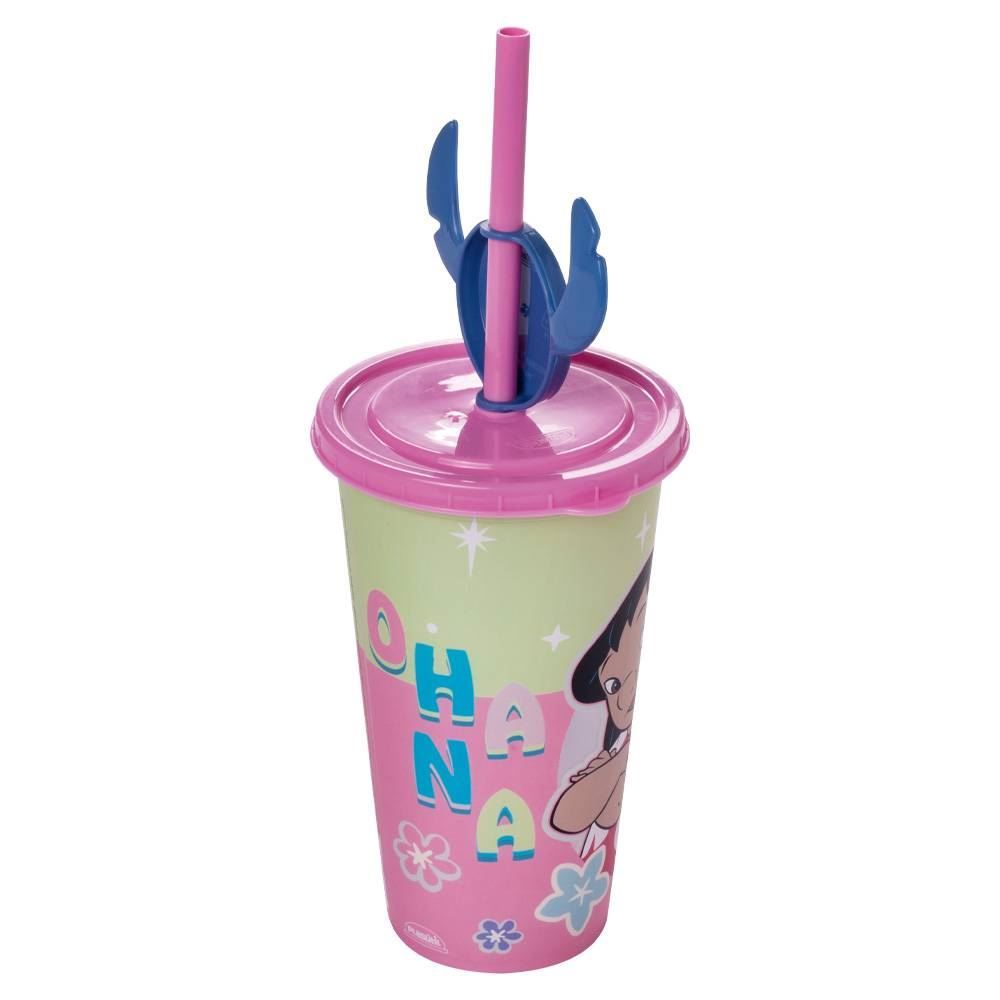 Copo Com Pin Lilo & Stitch Plásutil 500Ml - Rosa