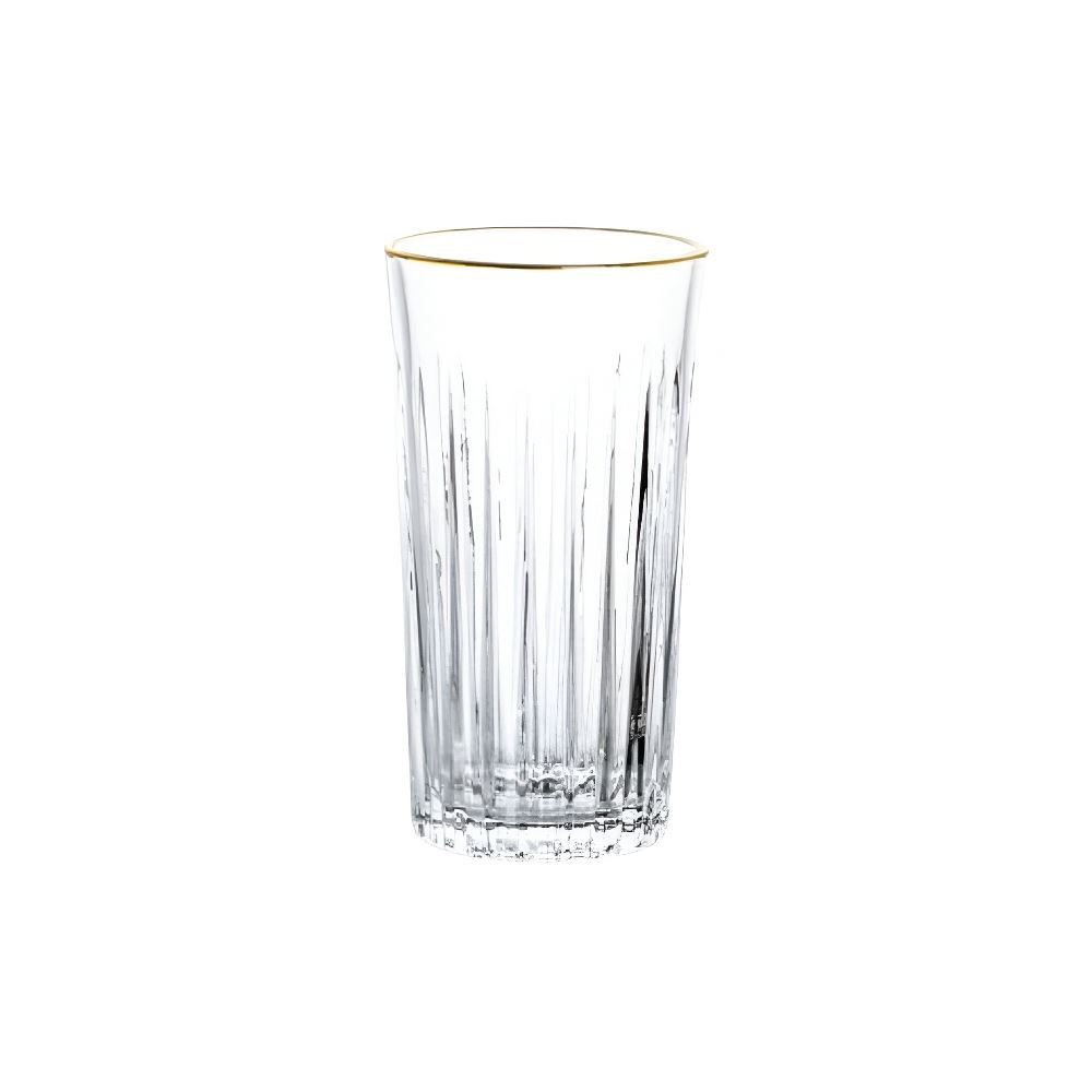 Copo De Vidro Egeu Com Filete Dourado Hauskraft - 370 Ml