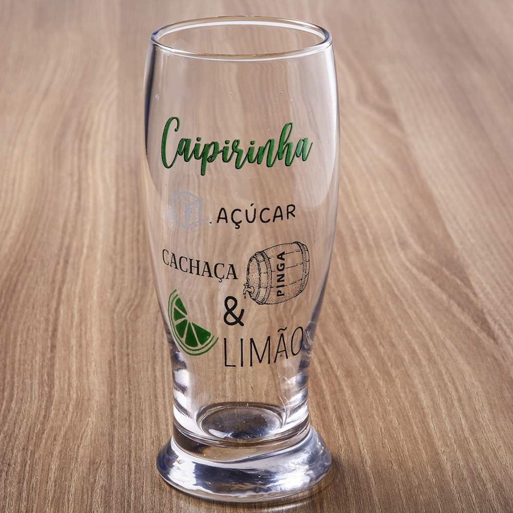 Copo De Vidro Munich De Caipirinha Divertido Decormartin - 530ml
