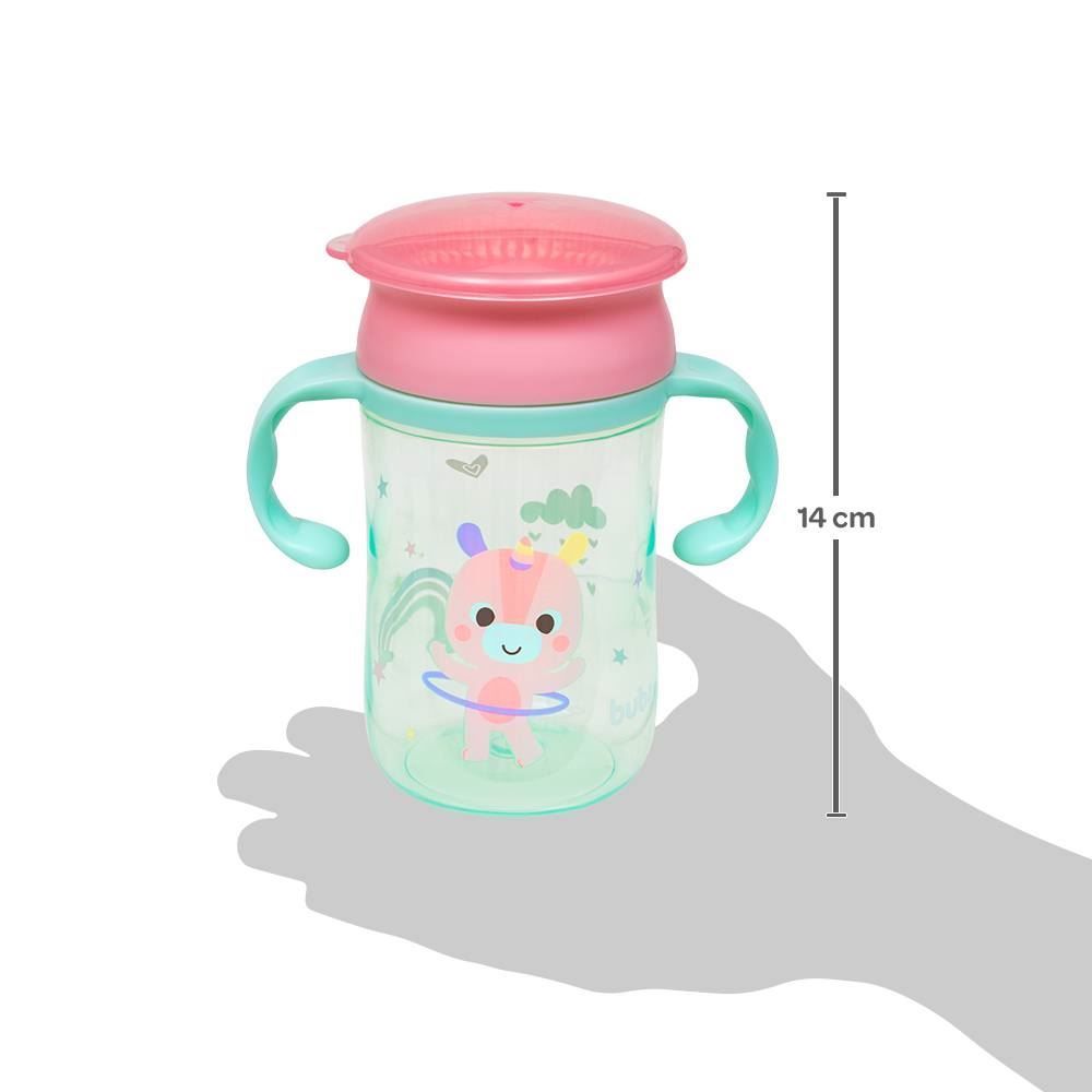Copo Infantil Com Alça 360° Bubazoo Buba - Unicórnio