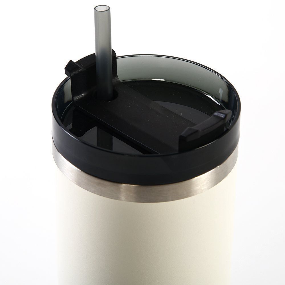 Copo Térmico Com Canudo Plasvale 900Ml - Bege