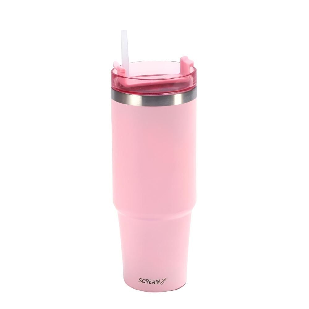 Copo Térmico Com Canudo Rosa Scream Havan Casa - 900Ml
