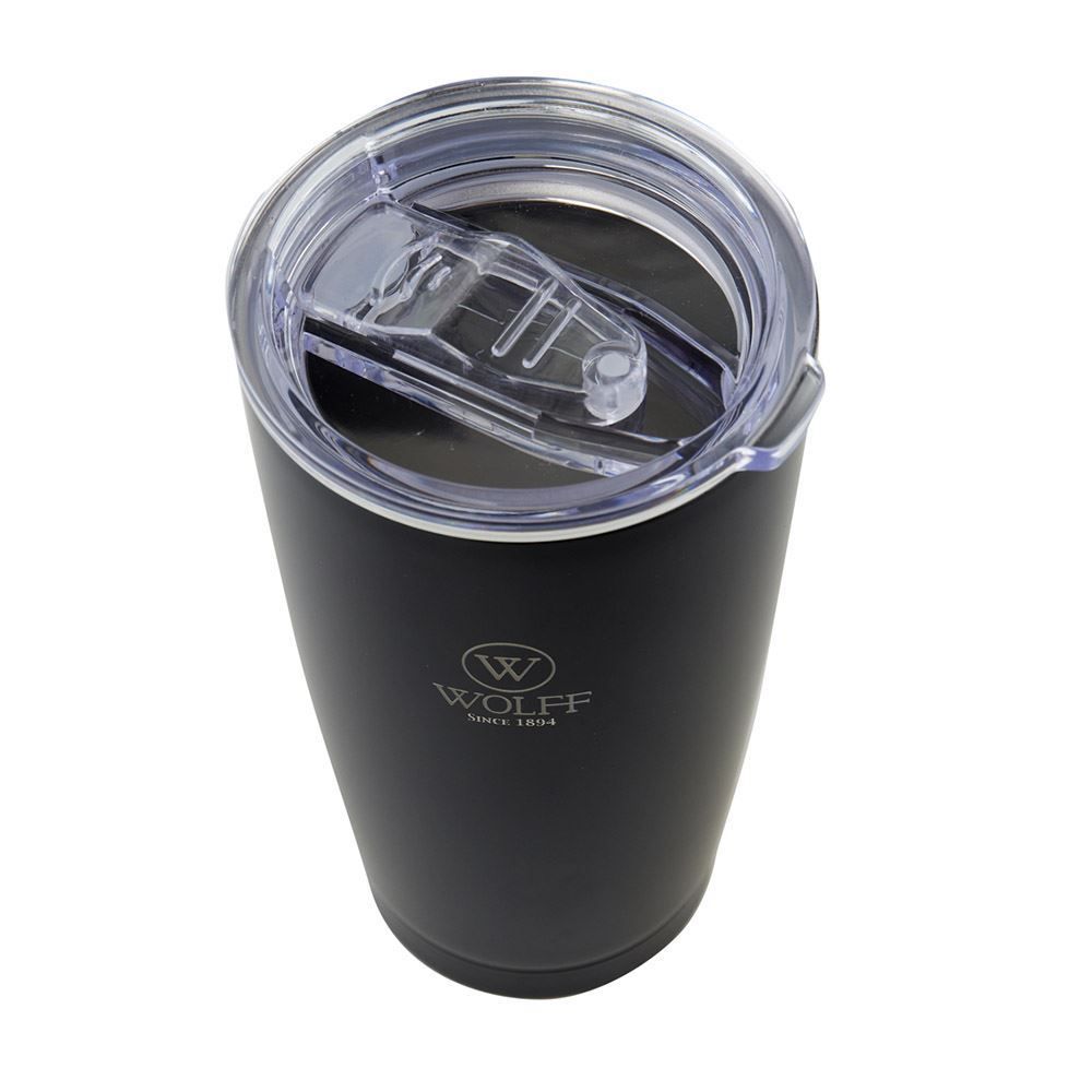 Copo Térmico Com Tampa Wolff 600Ml - Preto