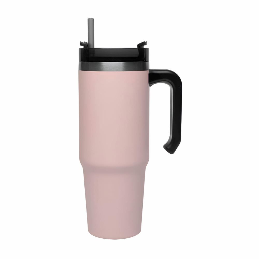 Copo Térmico Slim Com Canudo Wolff 890Ml - Rosa