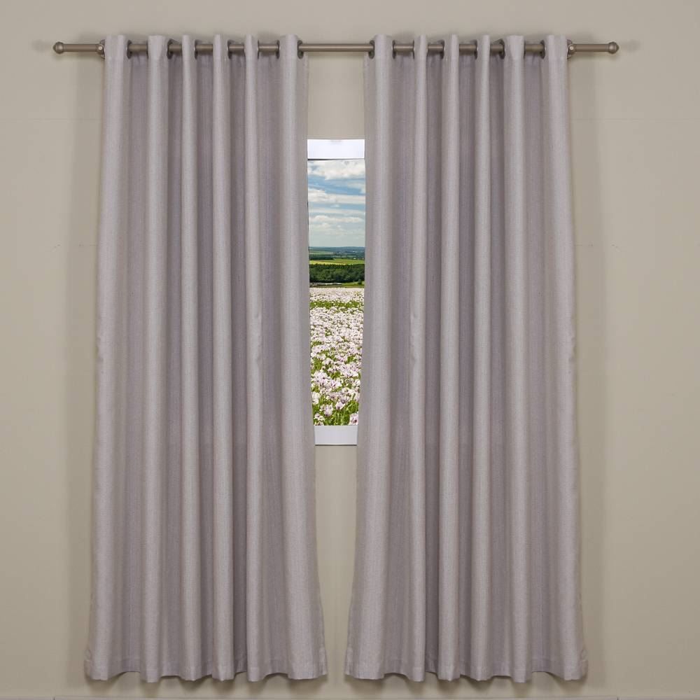 Cortina Chenille 4,00X2,30M Para Quarto E Sala - Branco Cinza
