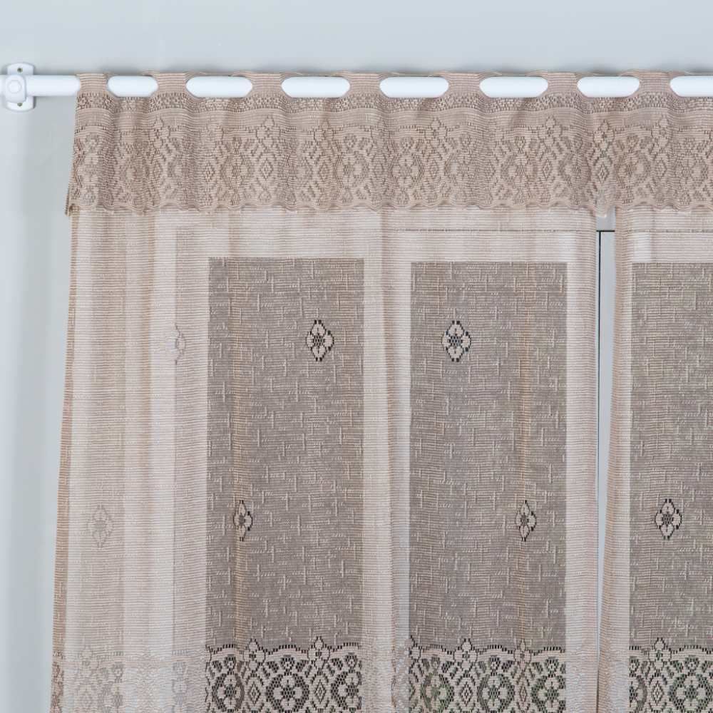 Cortina De Renda Para Cozinha Valencia 2,00X1,20M Havan  - Café Taupe