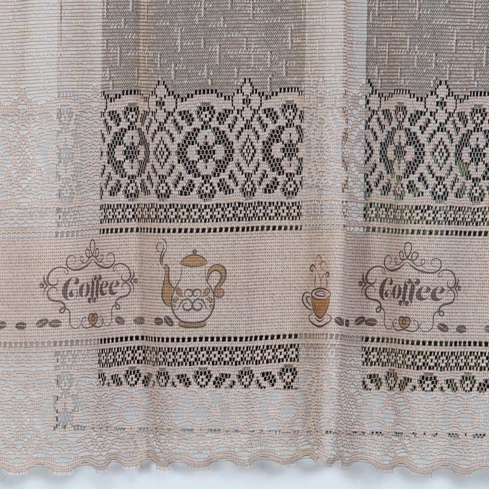 Cortina De Renda Para Cozinha Valencia 2,00X1,20M Havan  - Café Taupe