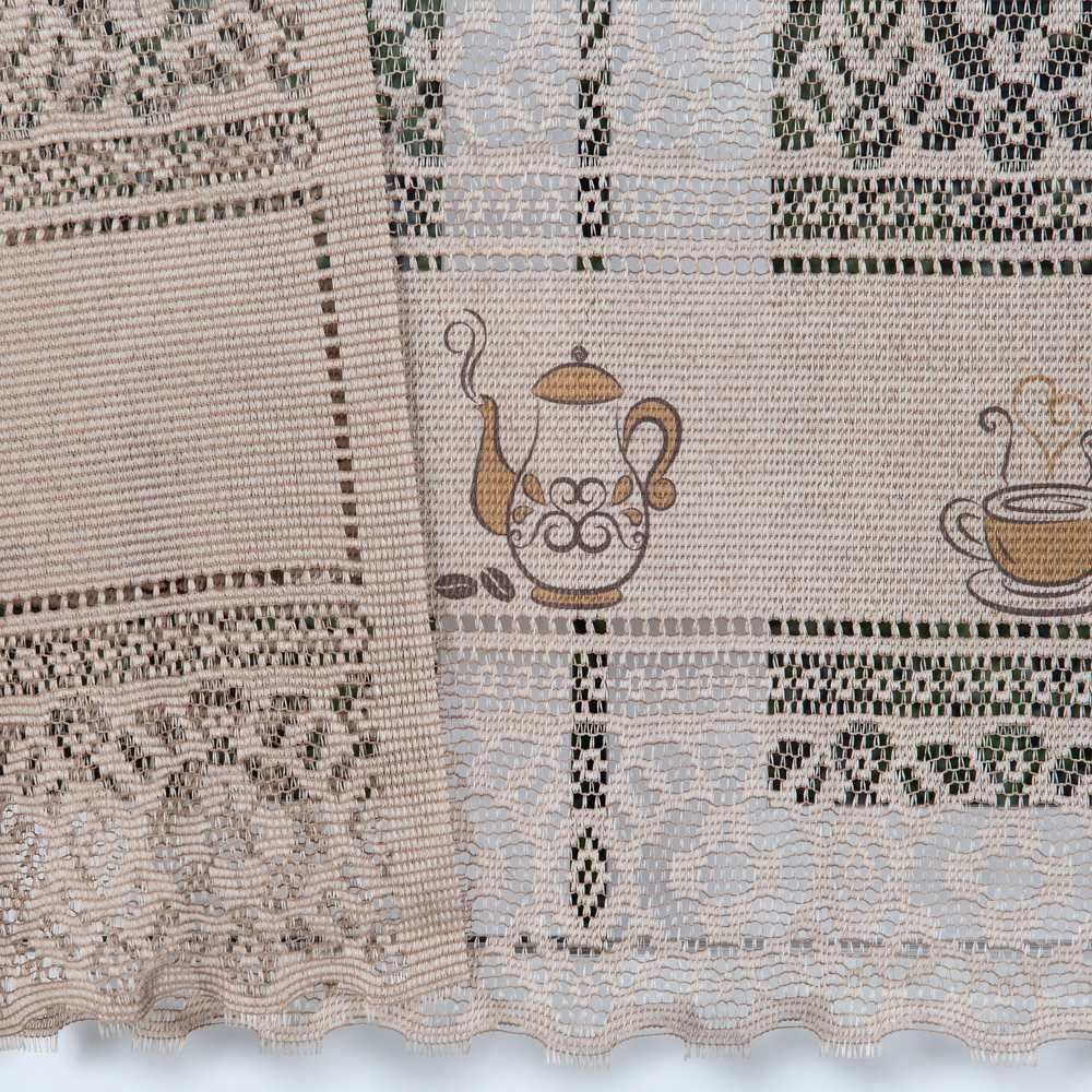 Cortina De Renda Para Cozinha Valencia 2,00X1,20M Havan  - Café Taupe