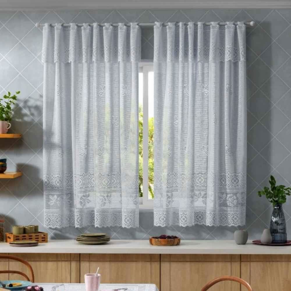 Cortina Para Cozinha 2,00X1,50 M Valencia Lisa Havan Casa - Branco
