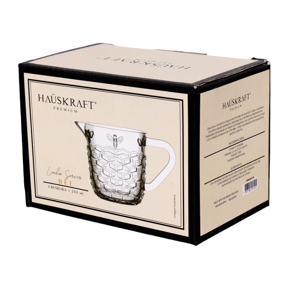 Cremeira De Vidro Bee Transparente 230Ml Hauskraft