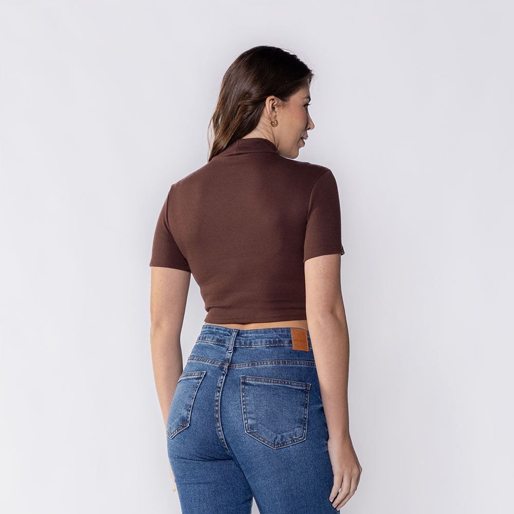 Cropped Feminino Com Gola Alta Boby Blues