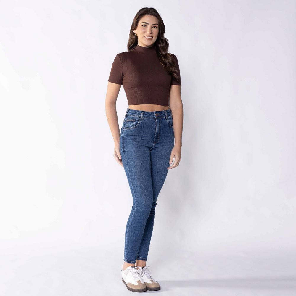 Cropped Feminino Com Gola Alta Boby Blues