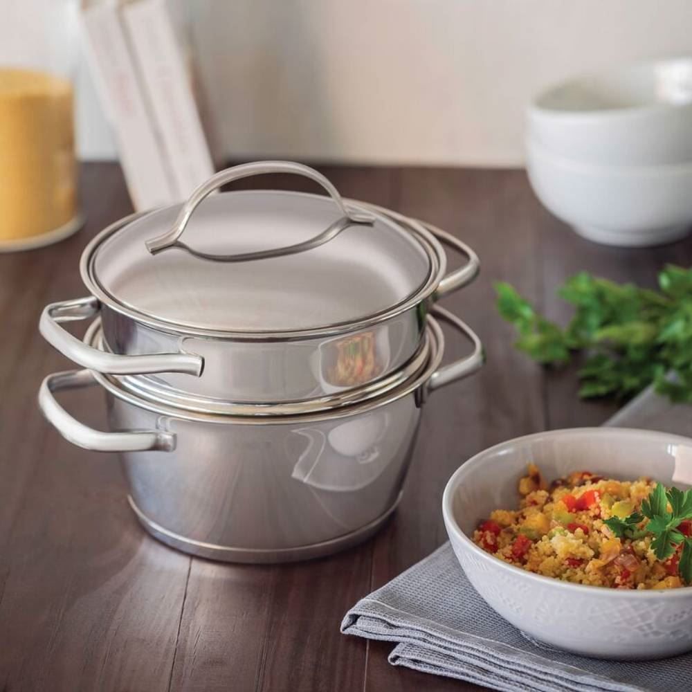 Cuscuzeira Allegra Tramontina Aço Inox - 2 Peças