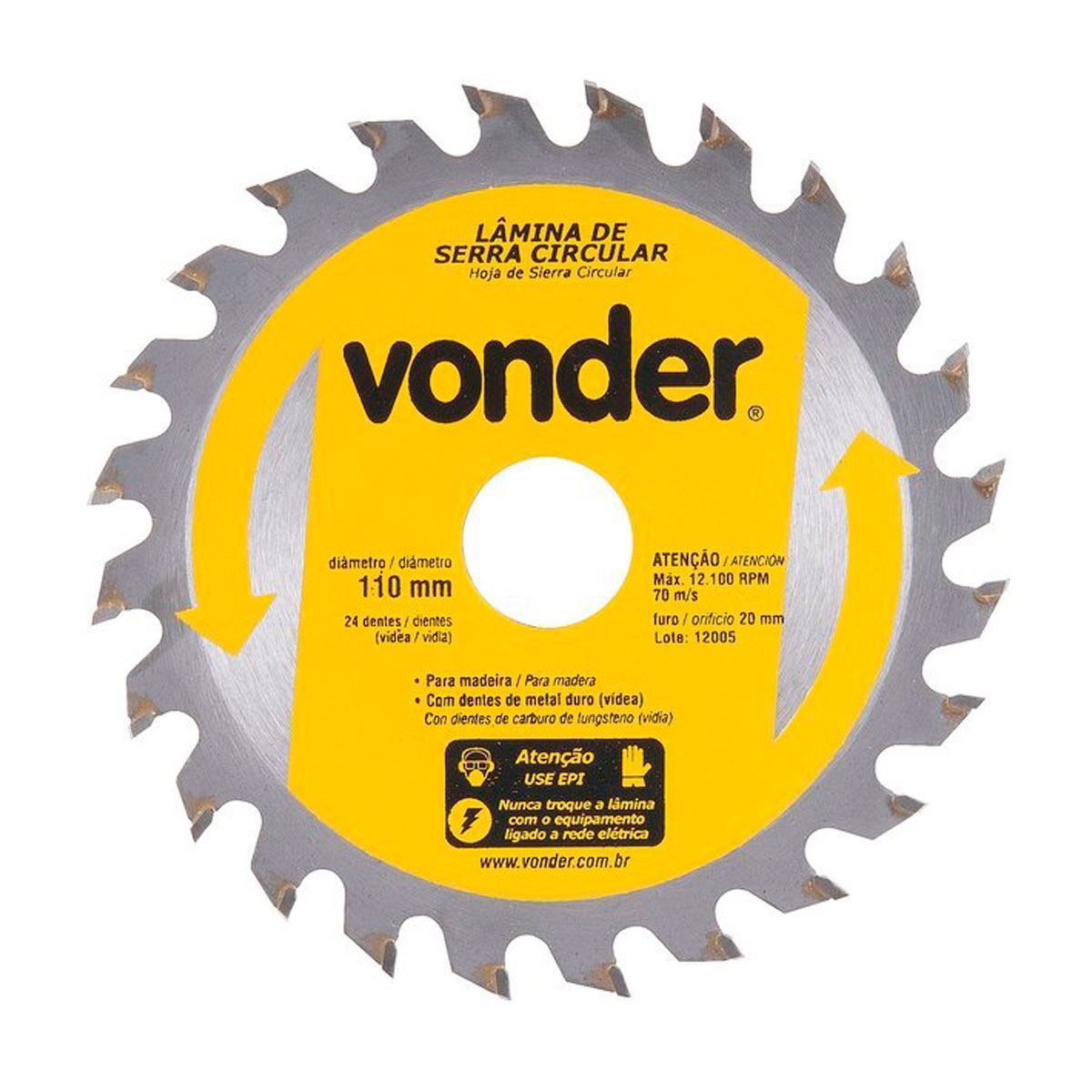 Disco De Serra Circular De Vídea Vonder 110Mm - 4675110224