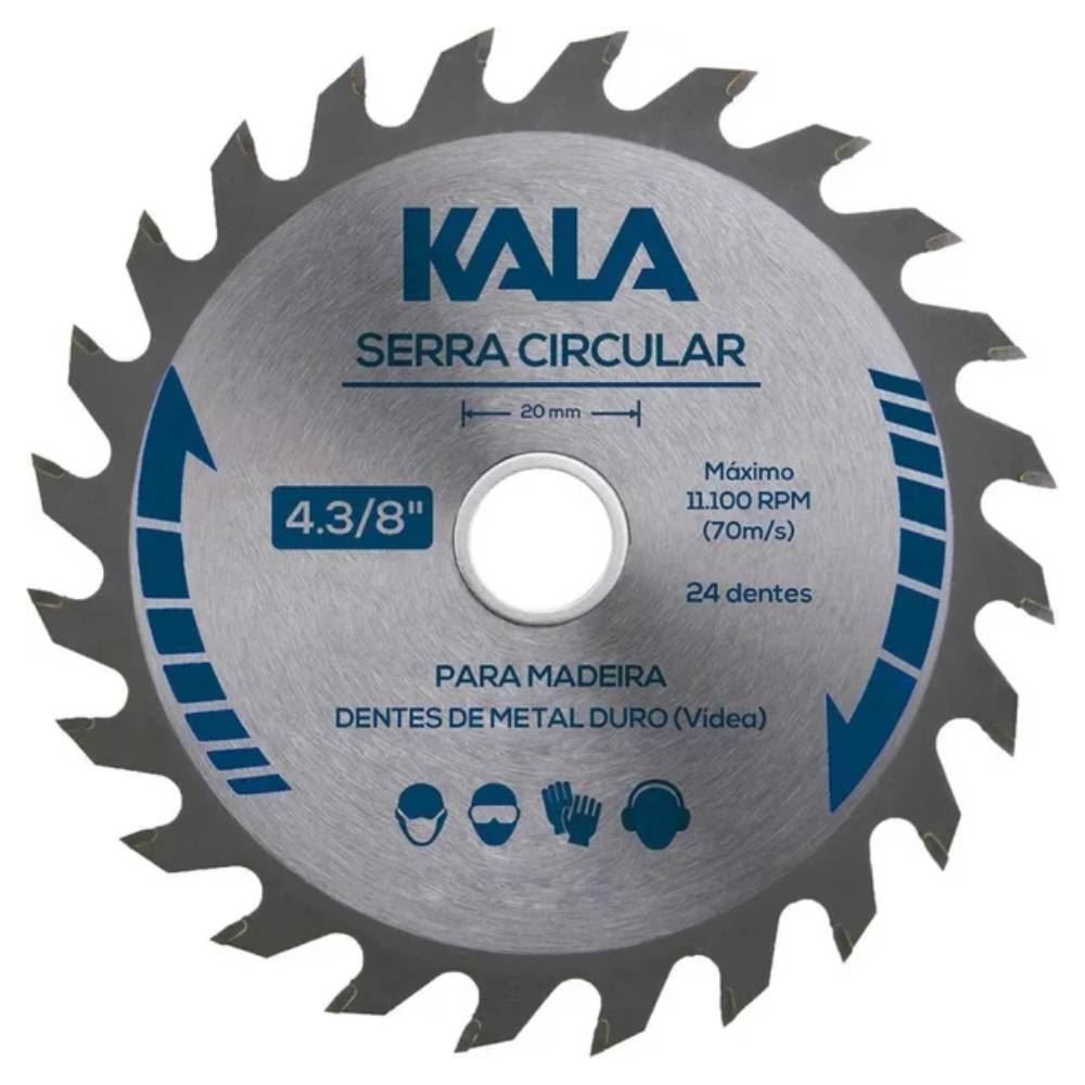 Disco De Serra Circular 4.3/4" 24 Dts 20Mm Kala - Aço 