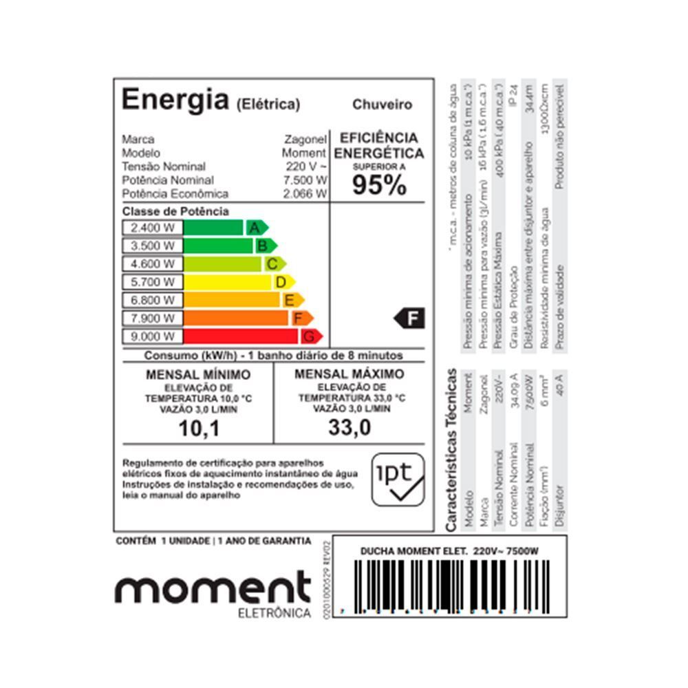 Ducha Chuveiro Eletrônica Moment Zagonel