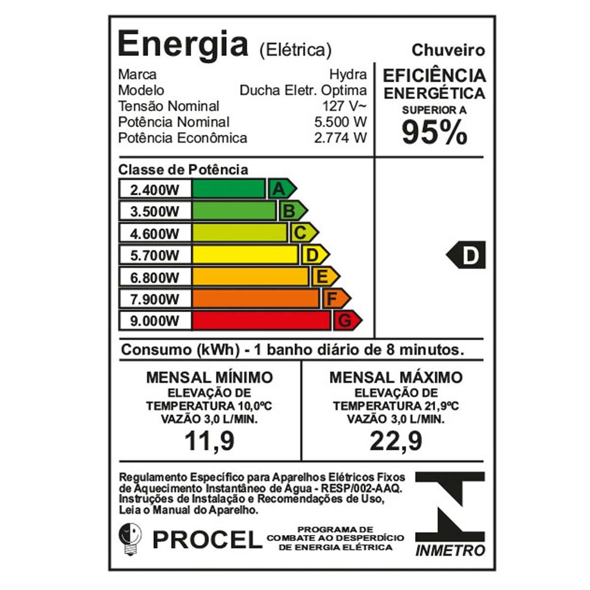 Ducha Optima Eletrônica Hydra