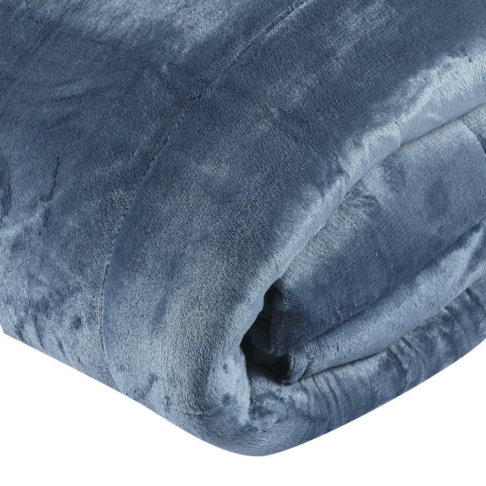 Edredom Casal 100% Poliéster Plush Provence Havan Casa - Azul Jeans