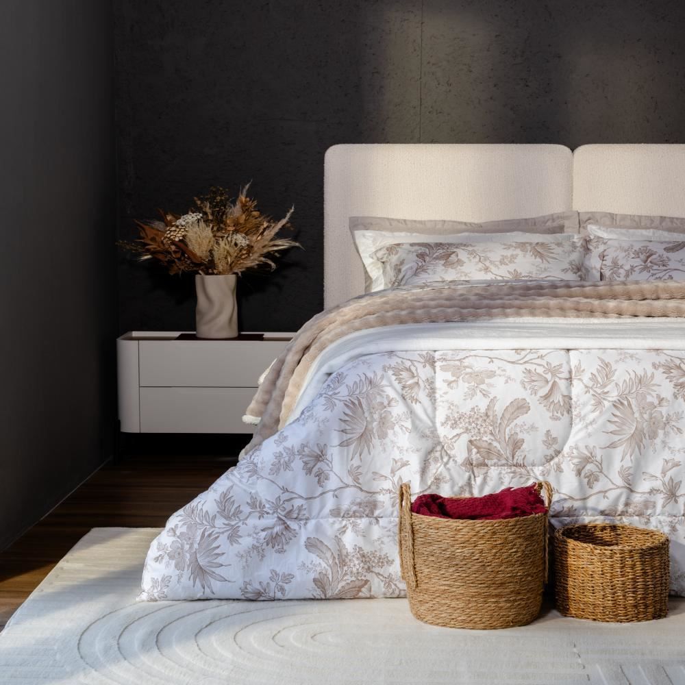 Edredom Casal 180 Fios Percal Buona Fortuna - Serena Cru 