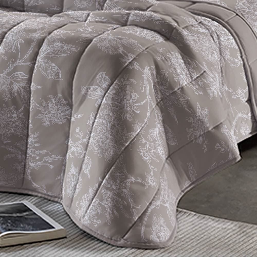 Edredom Queen Comfort Plush Dupla Face Havan Casa - Constance Taupe