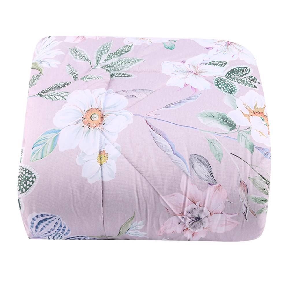 Edredom Queen Dupla Face Plush Versátile Havan Casa - Floral Rosa