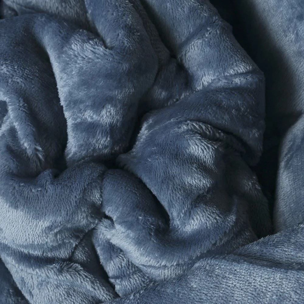 Edredom Solteiro 100% Poliéster Plush Provence Havan Casa - Azul Jeans