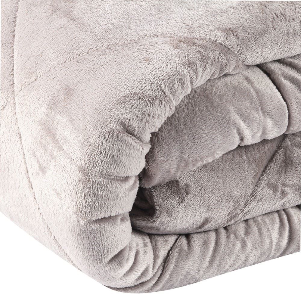 Edredom Solteiro Plush Inove Provence Havan Casa - Taupe