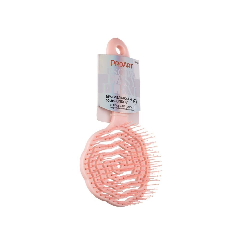 Escova De Cabelo Redonda Easy Flexi Proart - Rosa