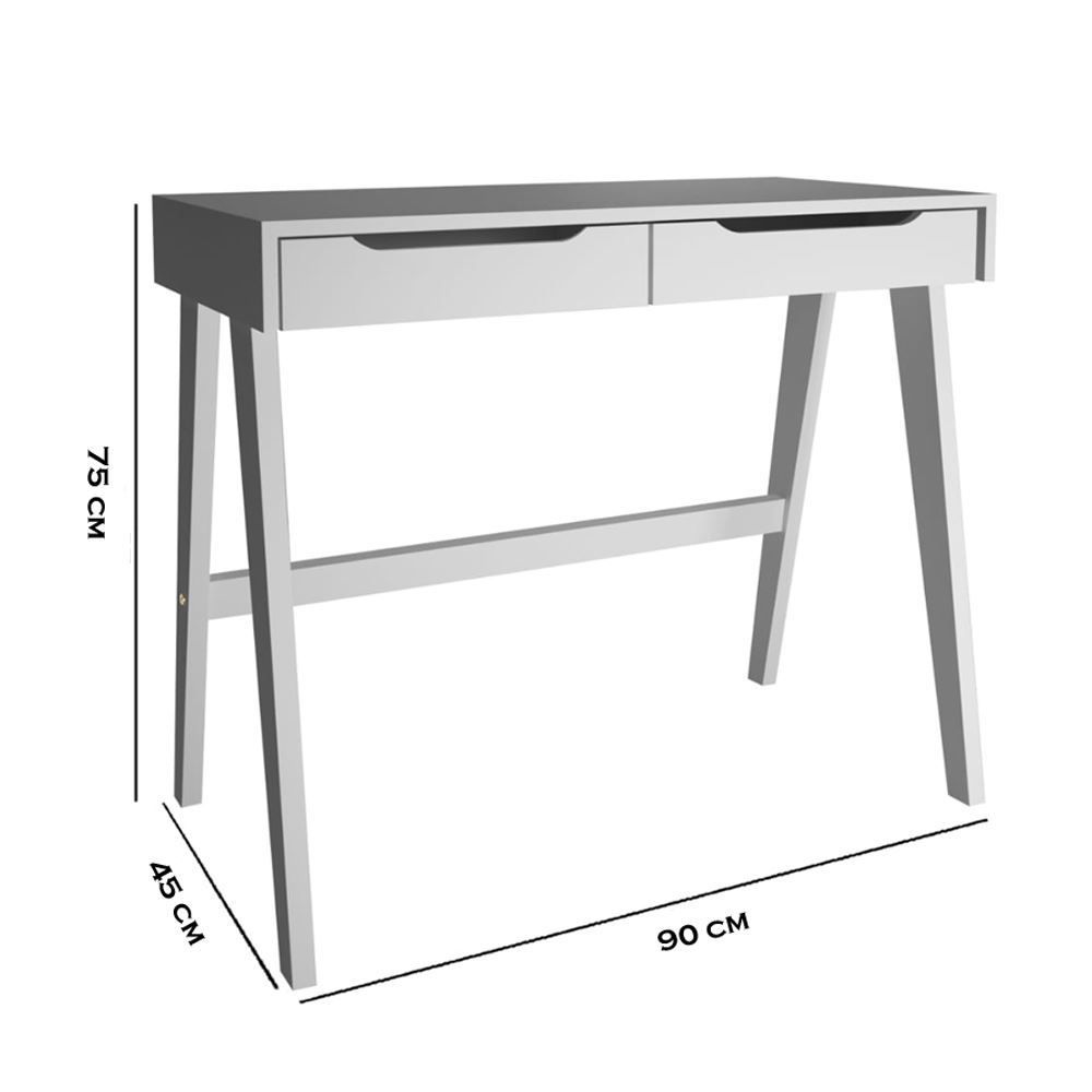 Escrivaninha Em Mdf Com 2 Gavetas Havan Casa - Branco