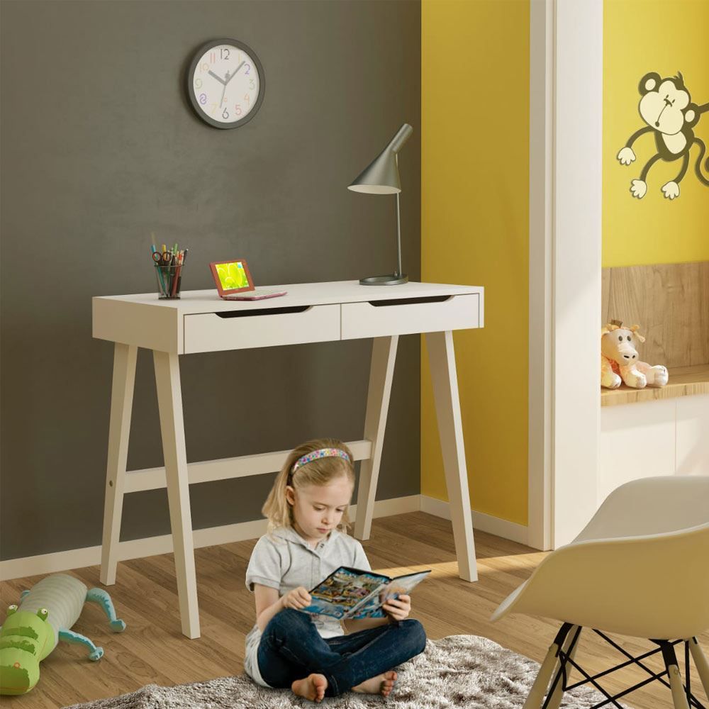 Escrivaninha Em Mdf Com 2 Gavetas Havan Casa - Branco