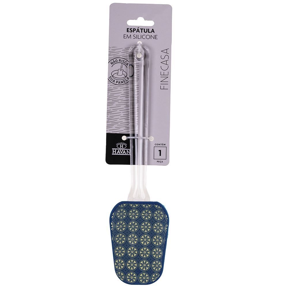 Espátula De Silicone Estampada 25Cm Solecasa - Azul Circulo