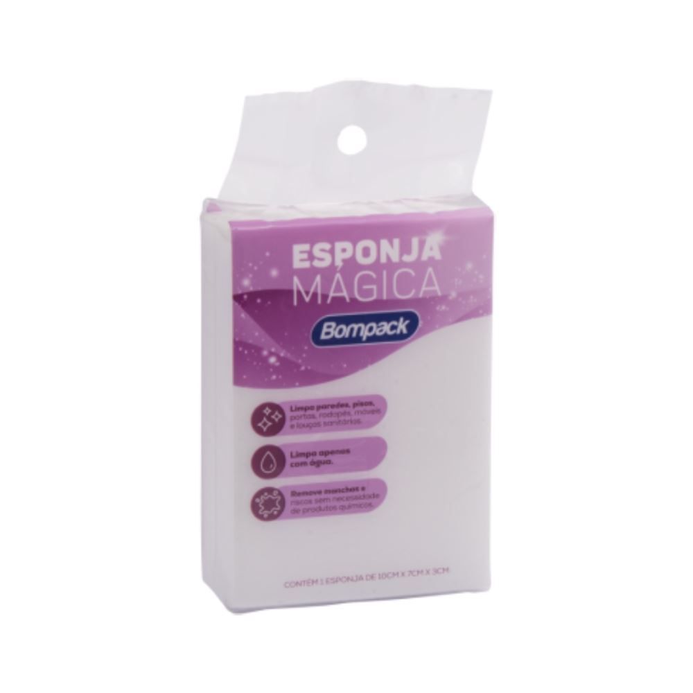 Esponja Magica Bompack 10Cm - Branco