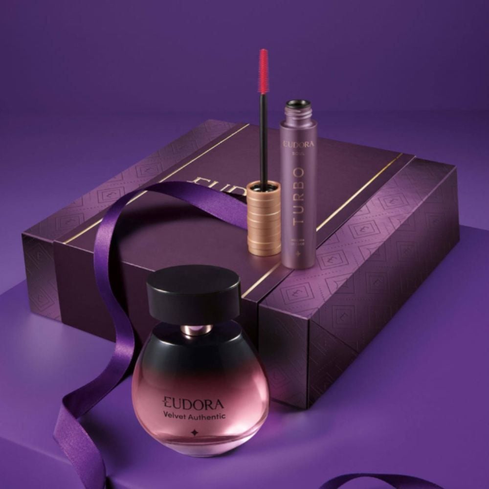Kit Deo Colônia Velvet Authentic E Máscara De Cílios Eudora 