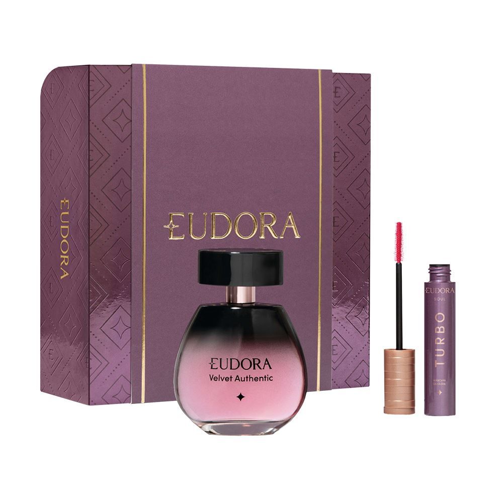 Kit Deo Colônia Velvet Authentic E Máscara De Cílios Eudora 