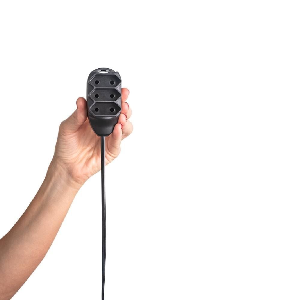 Extensão Elétrica 3 Tomadas 2 Pinos 10A 5 Metros - Preto