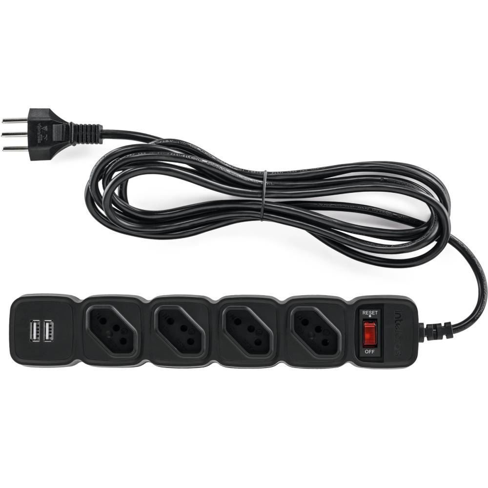 Extensão Protetor Eletrônico Intelbras 4 Tomadas 2 Usb Epe204 - Bivolt