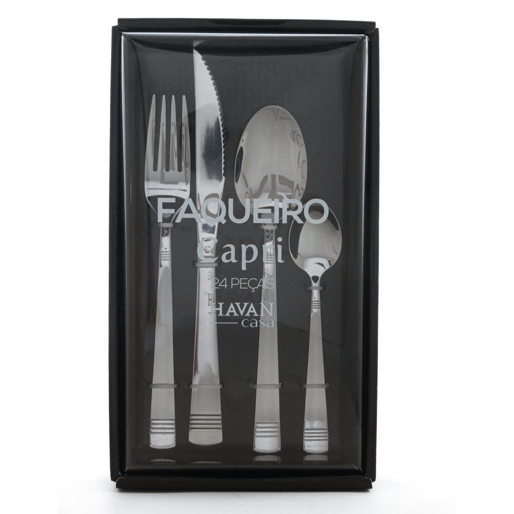 Faqueiro Aço Inoxidável Capri Havan Casa 24 Peças - Prateado