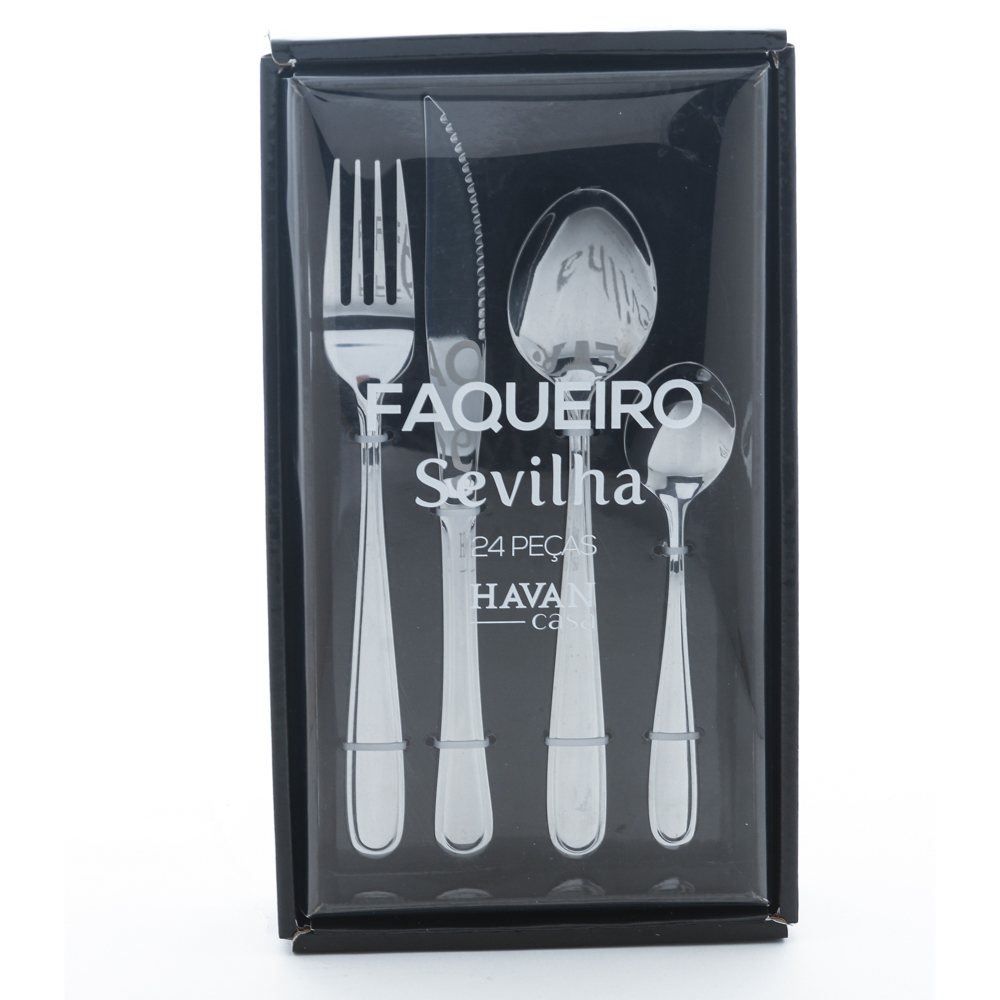 Faqueiro Aço Inoxidável Sevilha Havan Casa 24 Peças - Prateado
