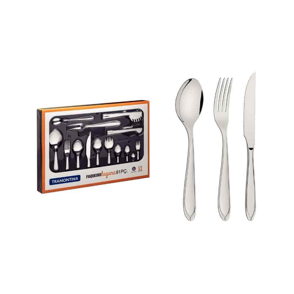 Faqueiro Linha Laguna Tramontina 91 Peças - Inox