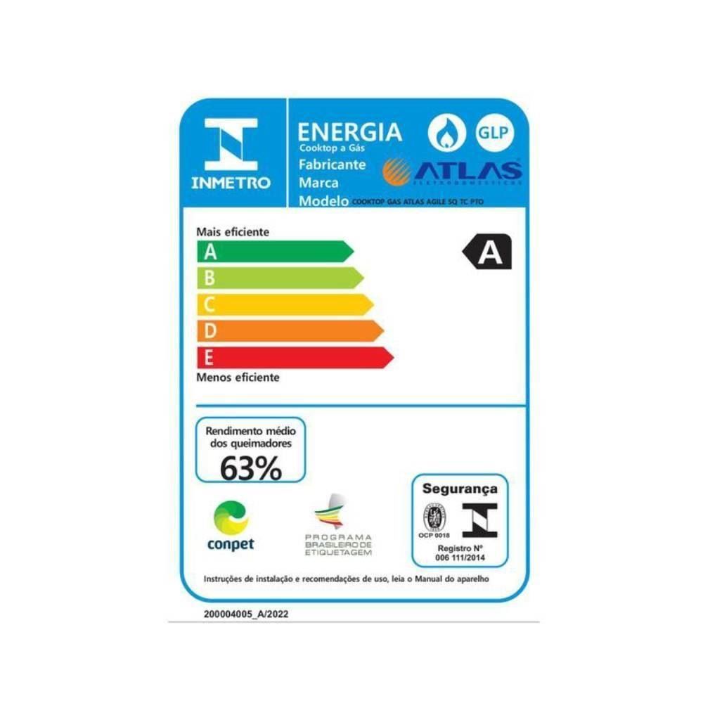Fogão Cooktop Atlas Agile Up 5 Bocas - Bivolt