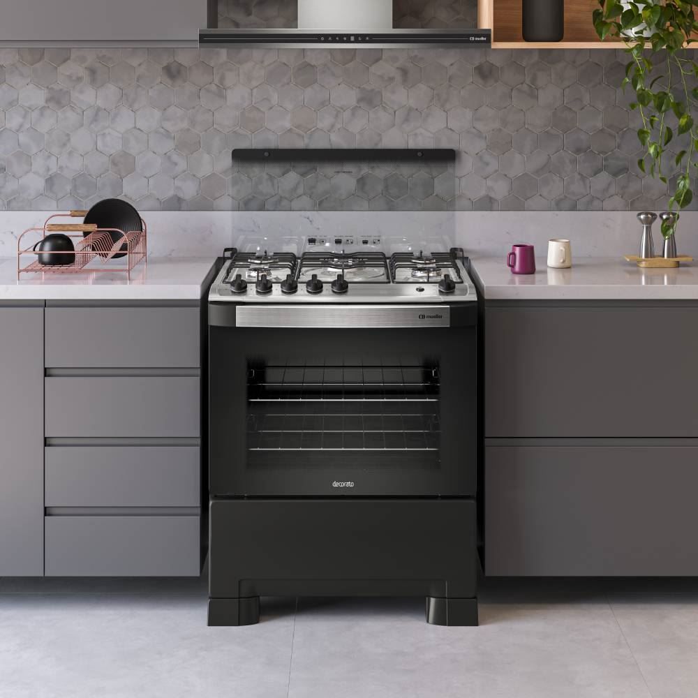 Fogão De Piso 5 Bocas Mueller Acendimento Automático Decorato G3 - Bivolt