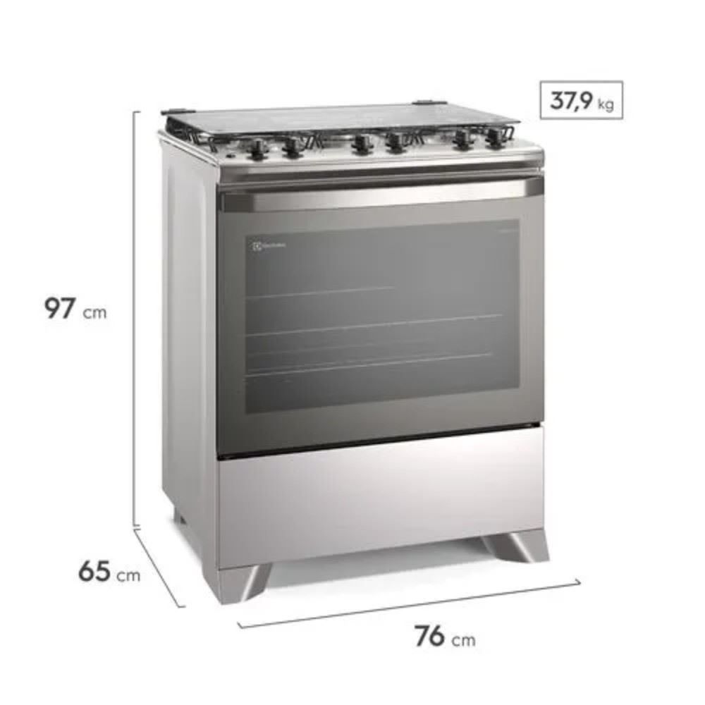 Fogão Electrolux 5 Bocas Mesa Inox Perfect Cook E Vaporbake Fe5ic