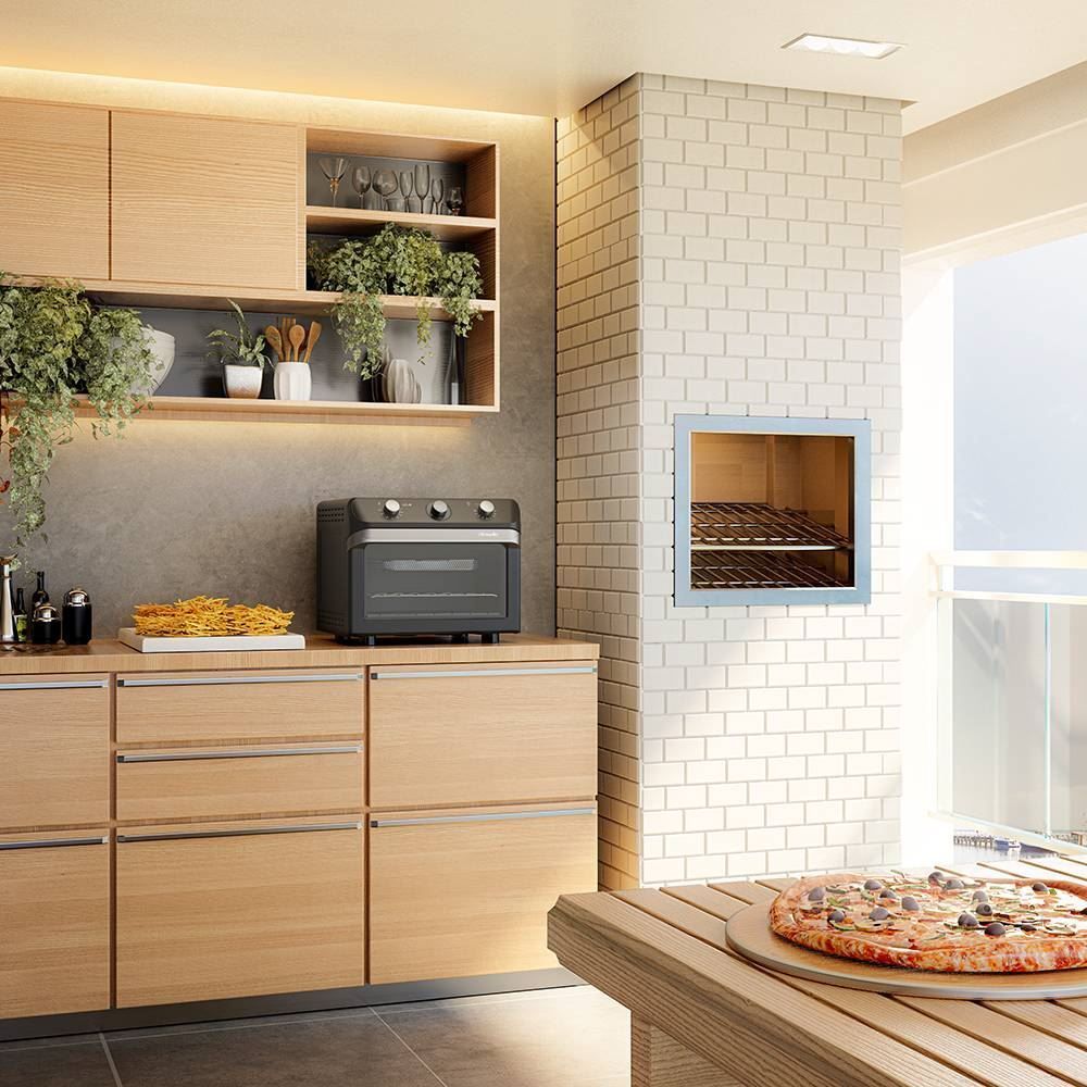 Forno Elétrico Fritadeira Fryer Mueller 35 Litros Preto MFB35G