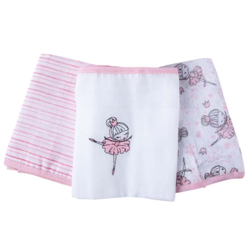 Fralda Estampada Com 3 Peças Havan Baby - Bailarina Rosa