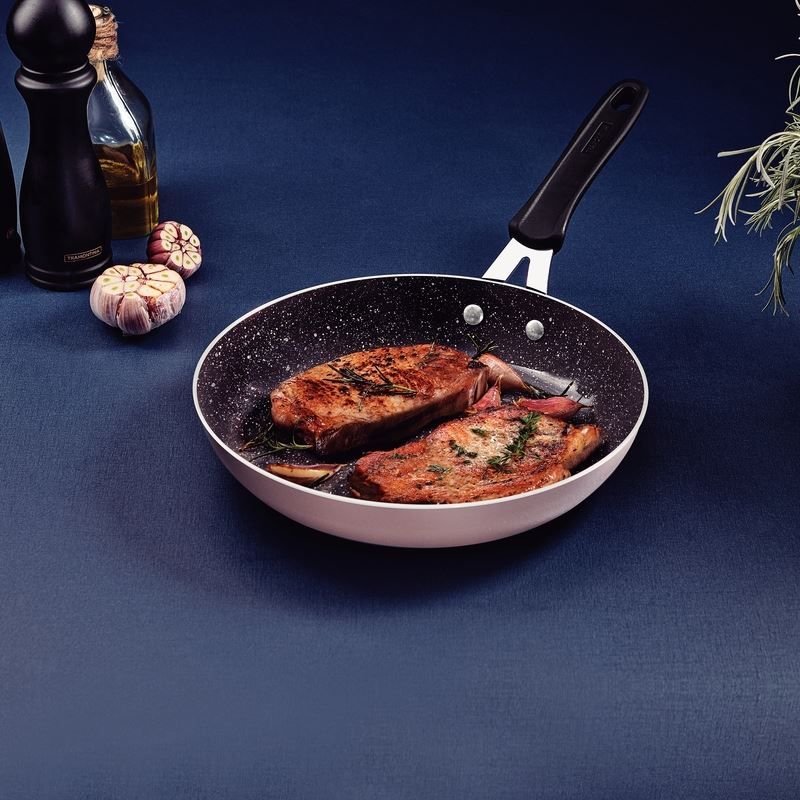 Frigideira Alumínio Com Revestimento Cerâmico De Indução Tunis Tramontina 1,6 Litros - Rosa Trufado