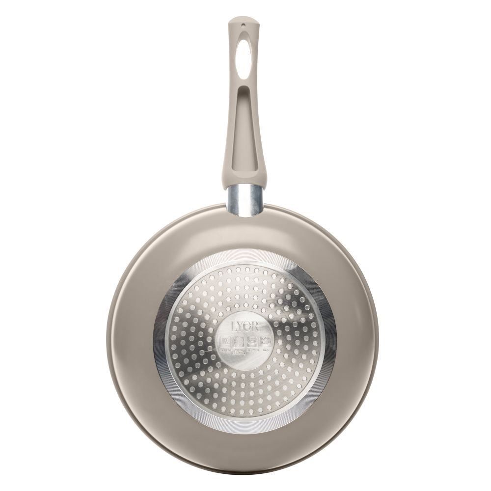 Frigideira De Alumínio Revestimento Cerâmico Indução Lyor 24Cm - Taupe