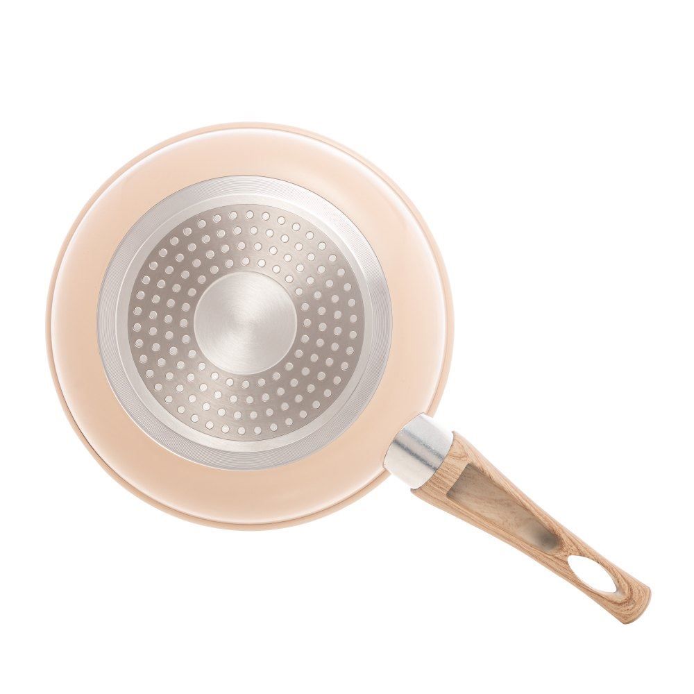 Frigideira De Indução Alumínio Revestida Cerâmica Granilite Lyor 1 Litro - Bege