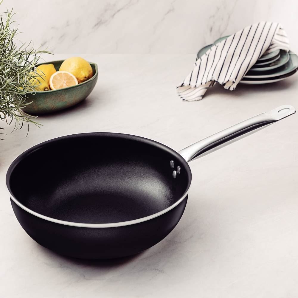 Frigideira Funda Alumínio Starflon Excellent Piemonte Tramontina 4L - Preto